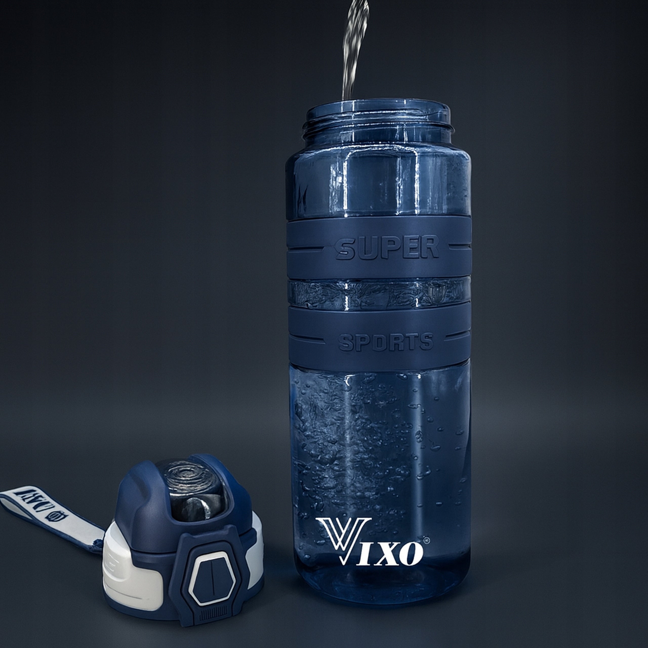 BOTTLE 700 ML BPA FREE FOR WATER TRITAN SEALED WITH SPORTS MEASURING CUP Model Bidon sportowy na siłownię do szkoły dla dzieci