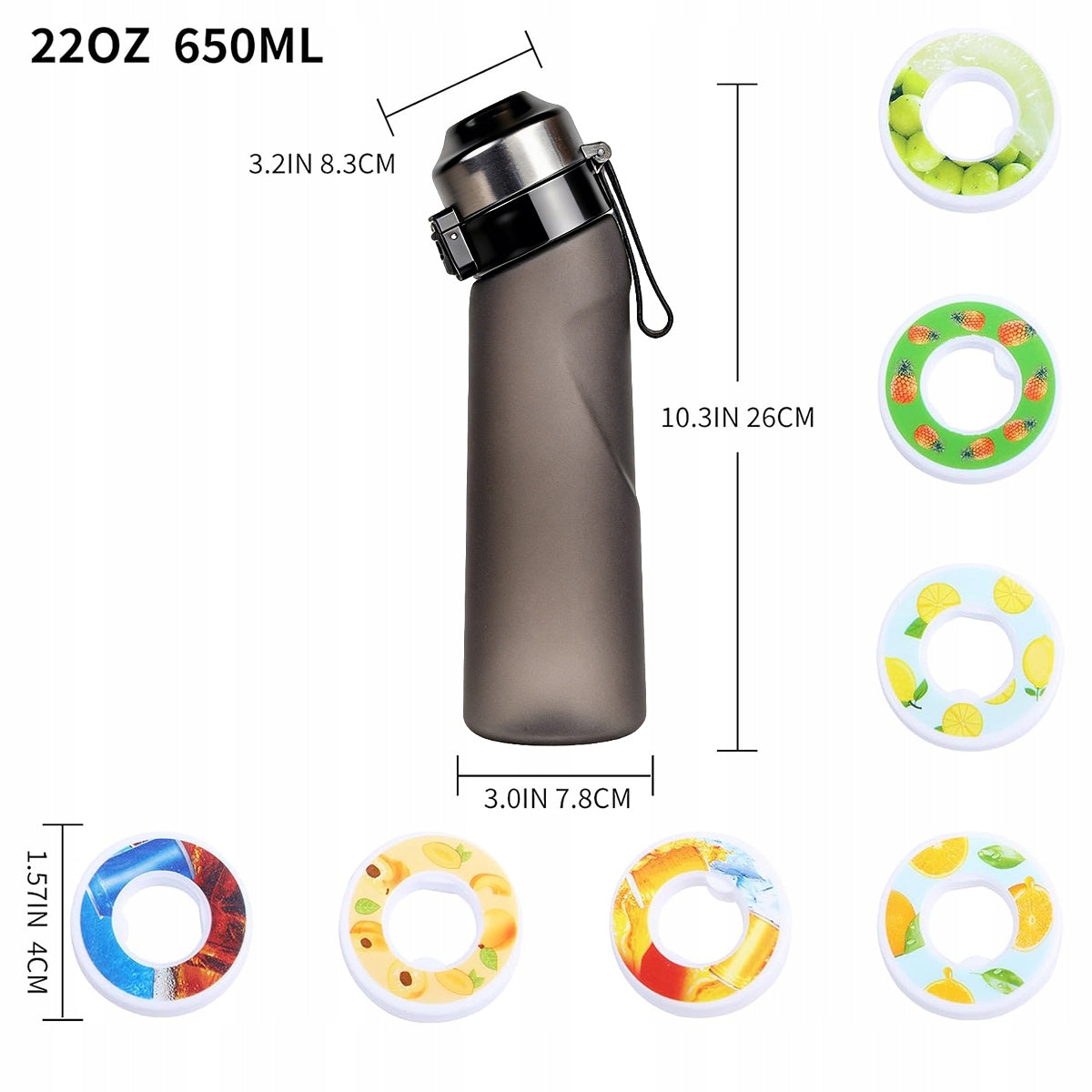 BOTTLE AIR WATER REHYDRATE 650ML + 7 CAPSULES – Healthy and low calorie! Packaging status original