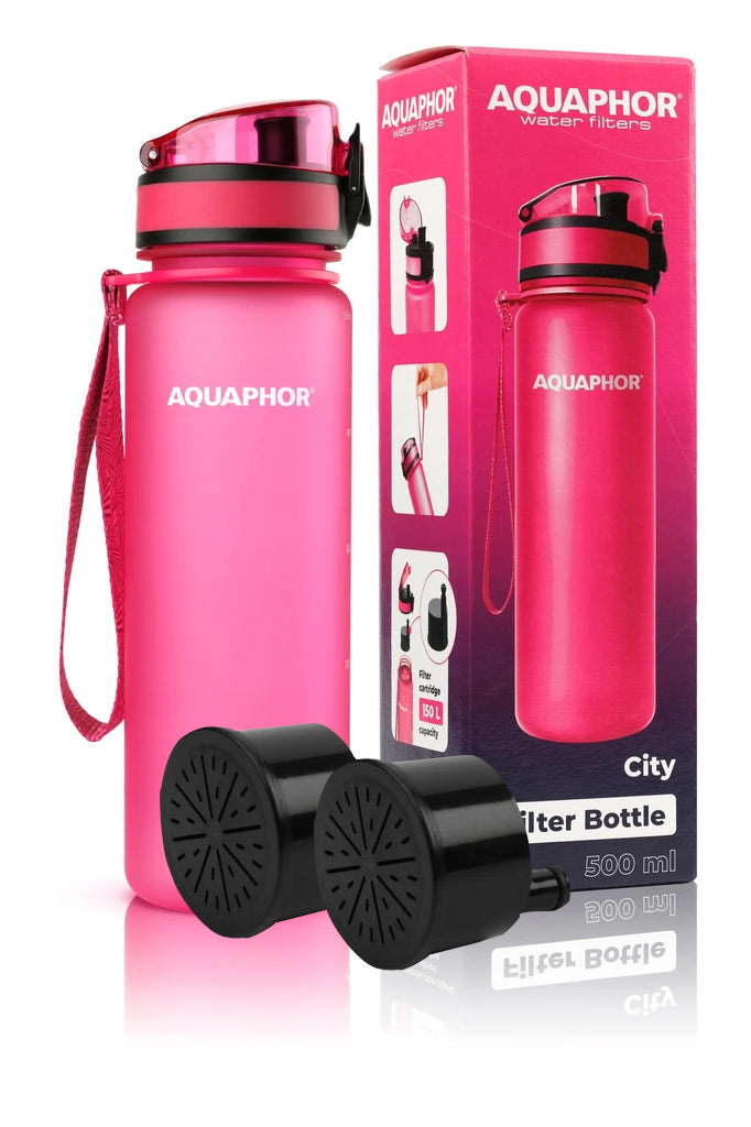 BOTTLE FILTER BOTTLE AQUAPHOR CITY PINK +2 CARTRIDGES