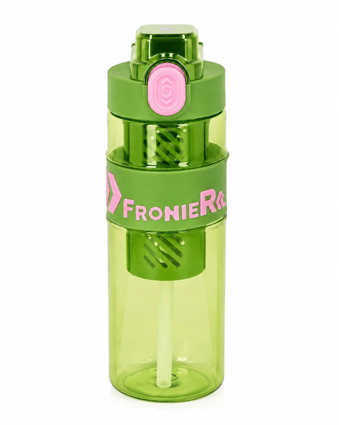 BOTTLE GREEN BOTTLE FOR FRUIT WATER 650ML WITH STRAW ICE FRUIT CARTRIDGE Manufacturer code DSP0380