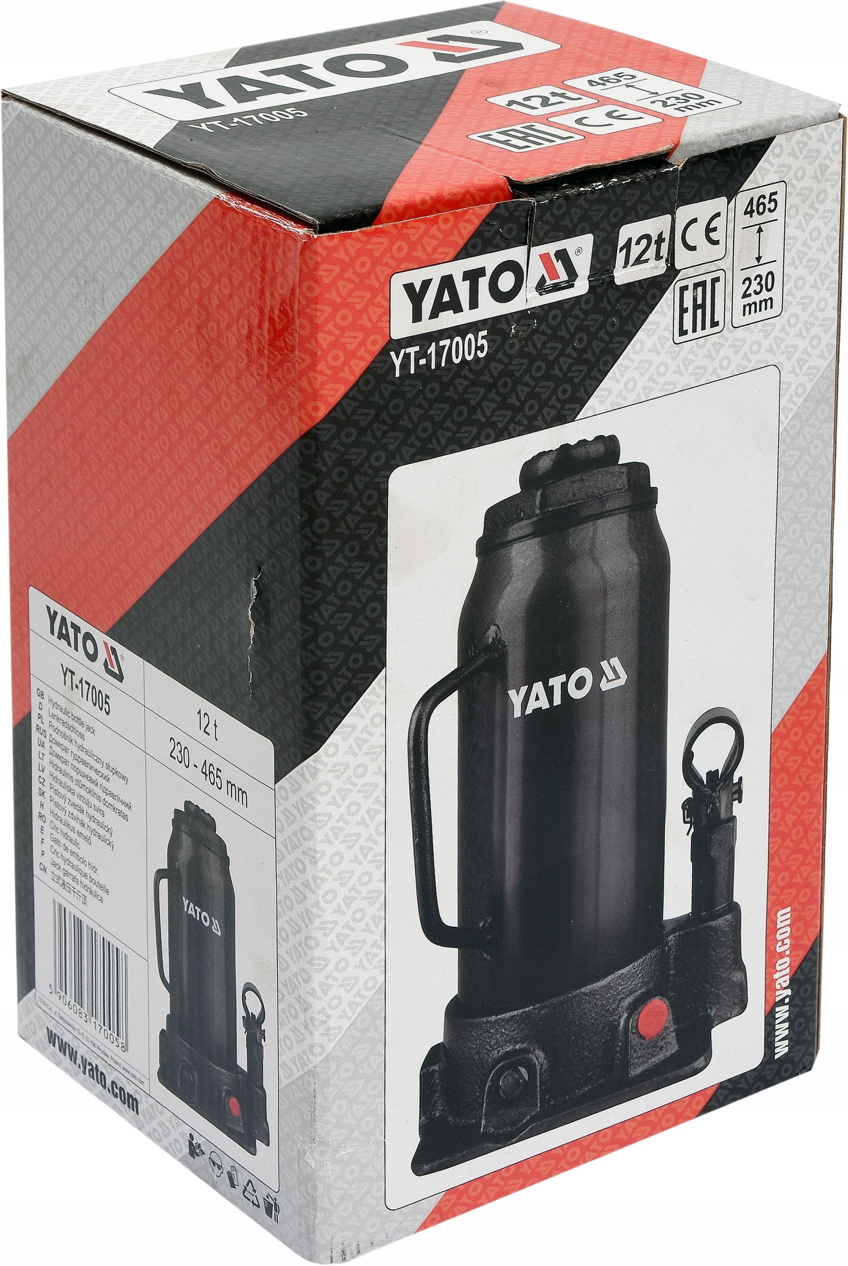 BOTTLE LIFT CAR POST HYDRAULIC JACK 12 TONS YATO Brand Yato