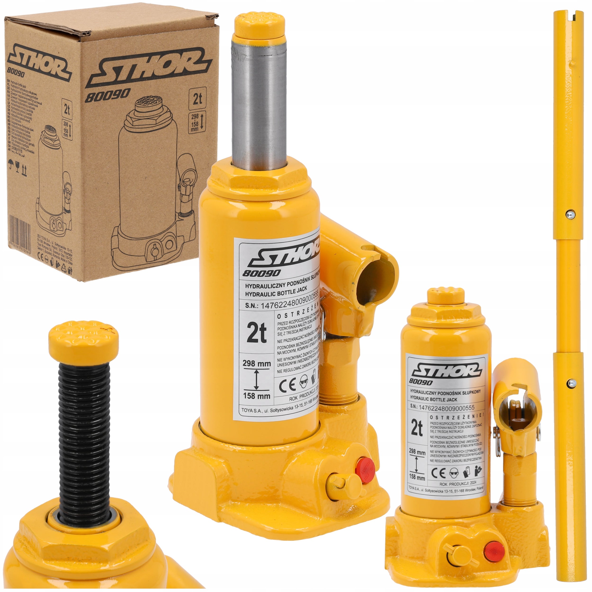 BOTTLE LIFT CAR POST HYDRAULIC JACK 2 TONS STHOR