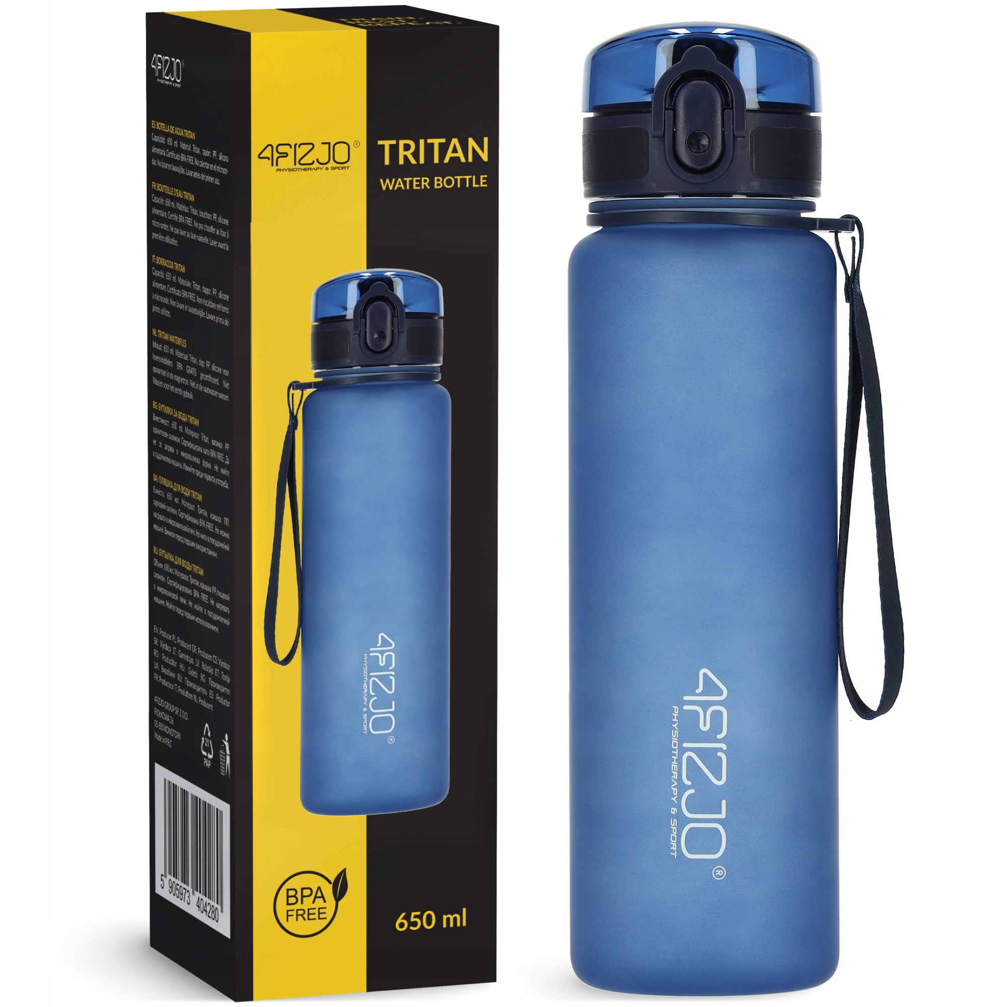 BOTTLE WATER BOTTLE DRINK TRITAN LEAKPROOF SPORTS WITH GRADUATION 650 ml
