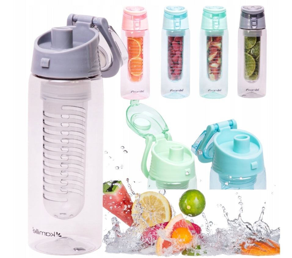 BOTTLE WATER BOTTLE WITH FRUIT REFILL TRITAN BPA - FREE 660ml Brand Kamille