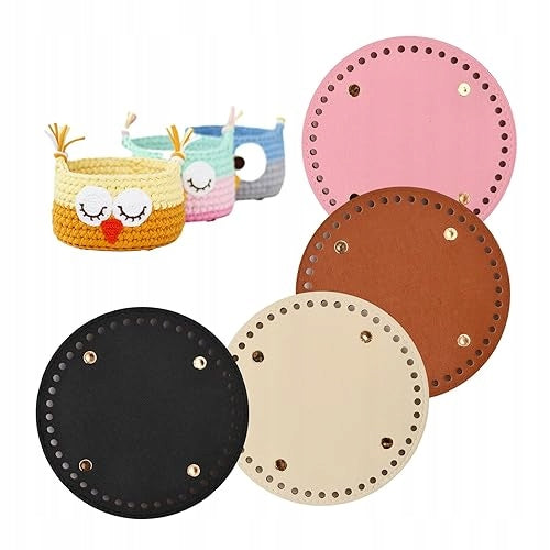 BOTTOM FOR CROCHET BAGS PU LEATHER ROUND 4 COLORS DIY 15 CM leather