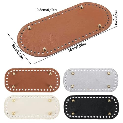 BOTTOM OF PU LEATHER BAG OVAL METAL RIVETS DIY CROCHETING 4 PCS Manufacturer code SWC5908151068236