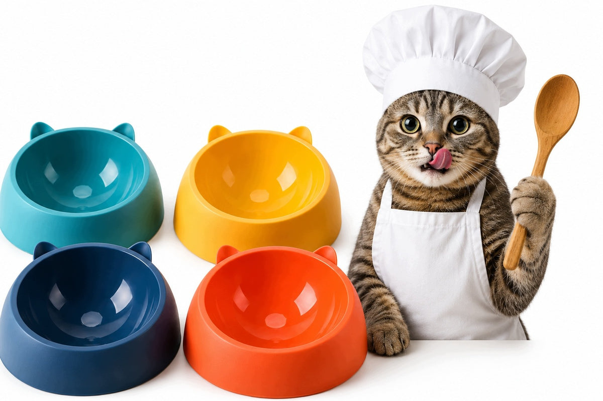 BOWL WITH EARS FOR CAT DOG PLASTIC 0,2 L DIFFERENT COLORS