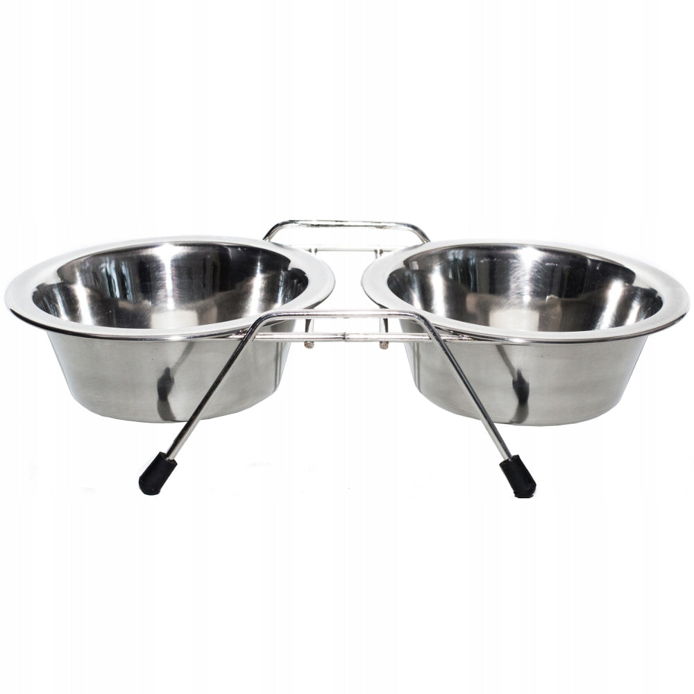 BOWLS ON THE STAND for cat dog BOWL METAL BOWLS 2x 0,22 liters Manufacturer code VM-2700