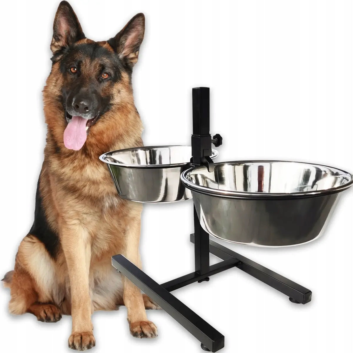BOWLS for large DOG on ADJUSTABLE STAND 2 x 4,7 L LARGE STAND steel Material metal