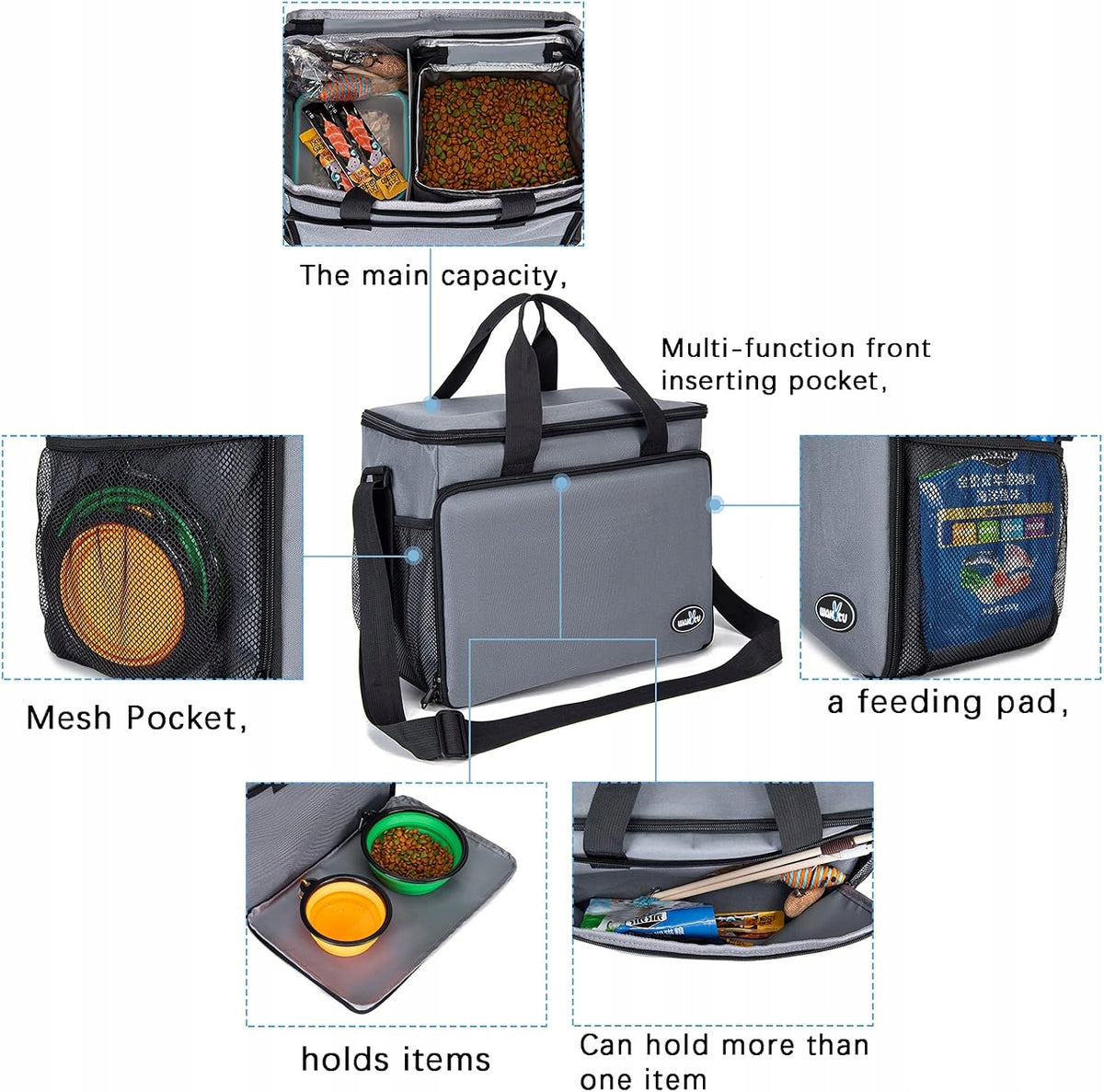 BOX BAG BACKPACK FOR STORING ACCESSORIES FOR YOUR PET'S CAT DOG GREY Brand no brand