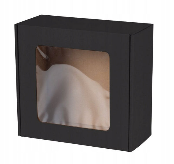 BOX CARTON WITH GIFT WINDOW 20X20X10CM BLACK
