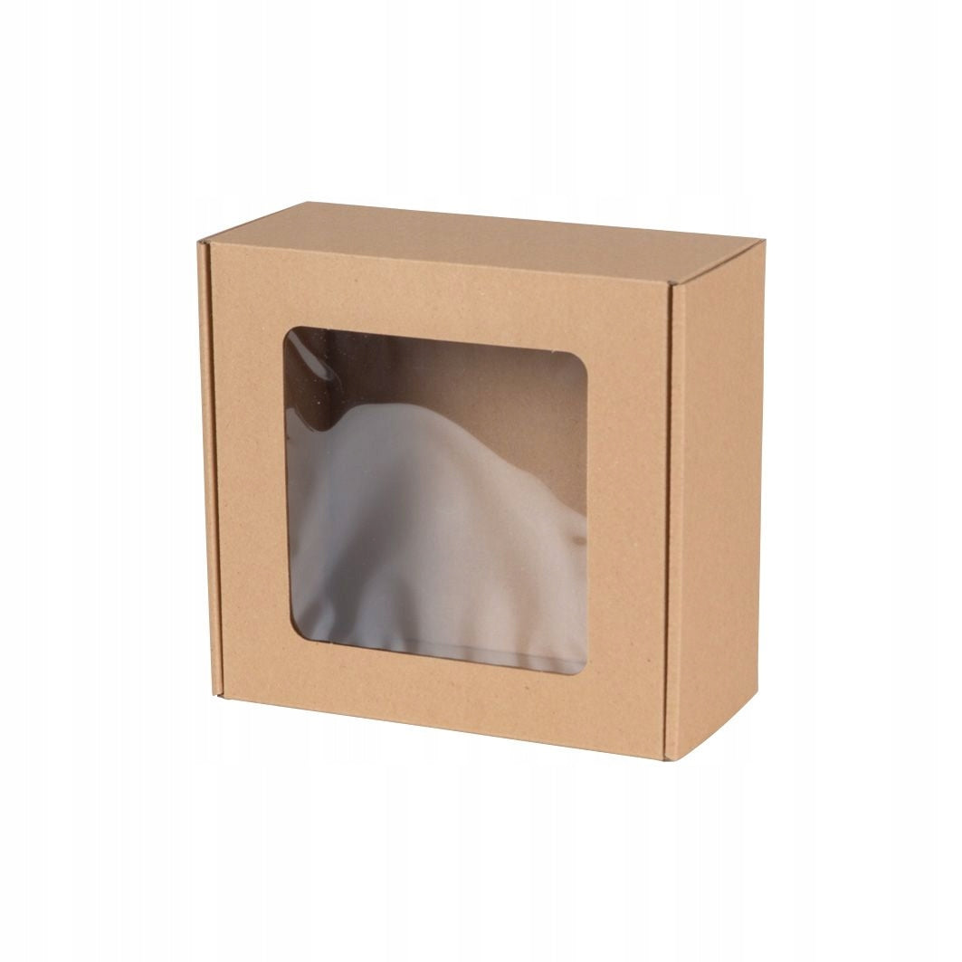 BOX CARTON WITH WINDOW 20X20X10CM NATURAL SMOOTH 1 PIECE