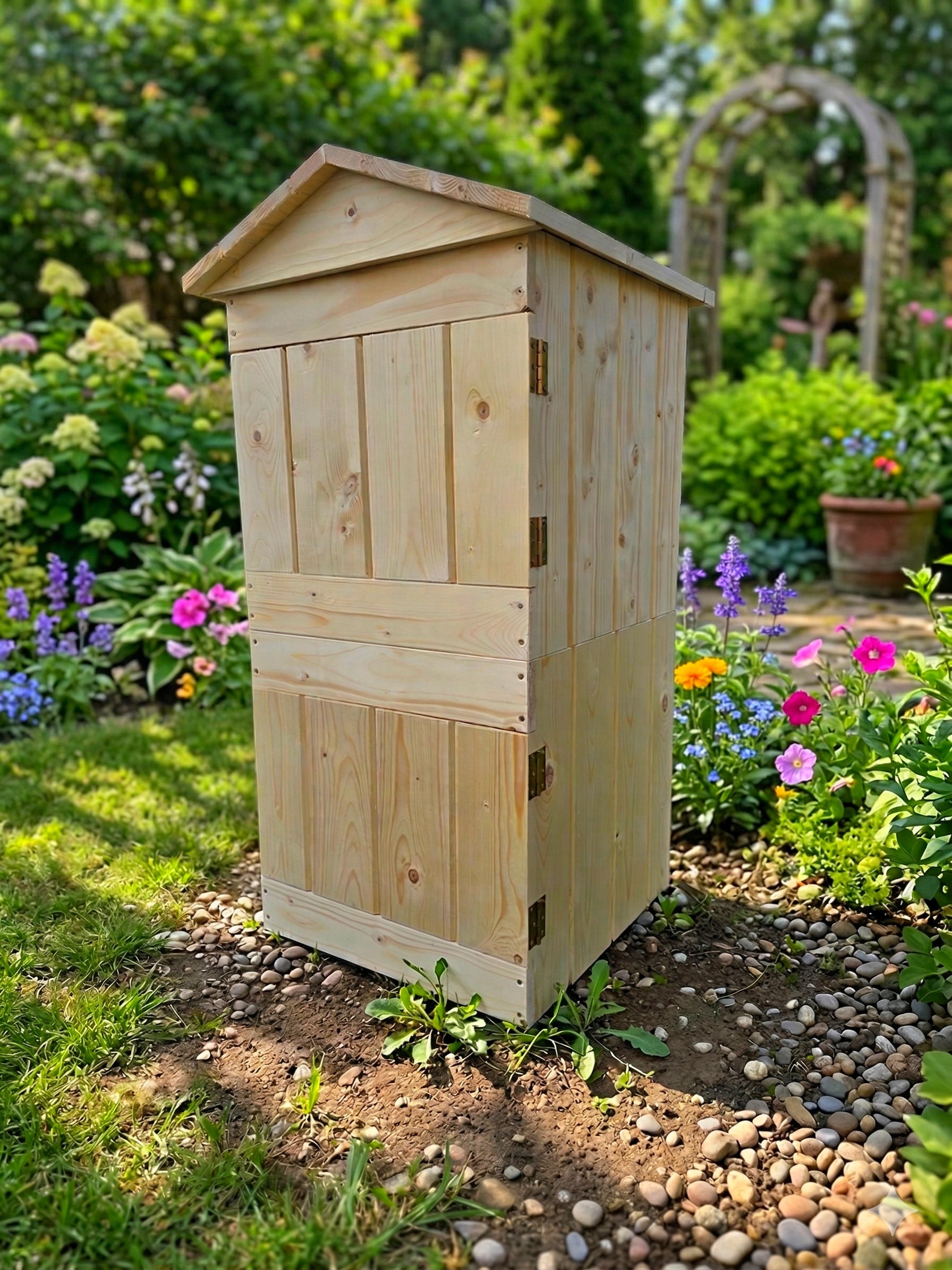 BOX CHAMBER SMOKEHOUSE WOODEN GARDEN HOUSE LARGE SOLID SPRUCE 2CM Manufacturer no brand