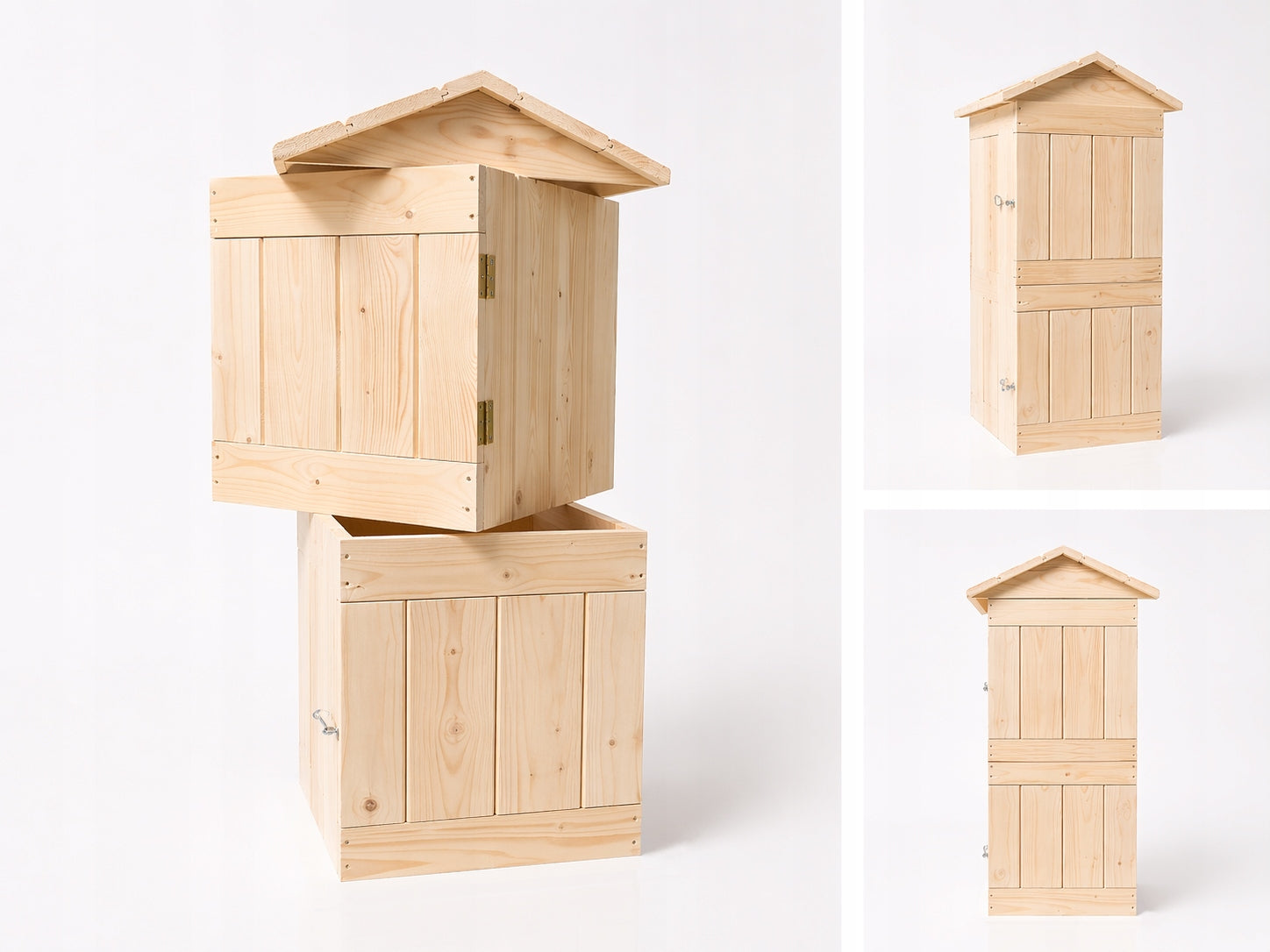 BOX CHAMBER SMOKEHOUSE WOODEN GARDEN HOUSE LARGE SOLID SPRUCE 2CM Packaging status original