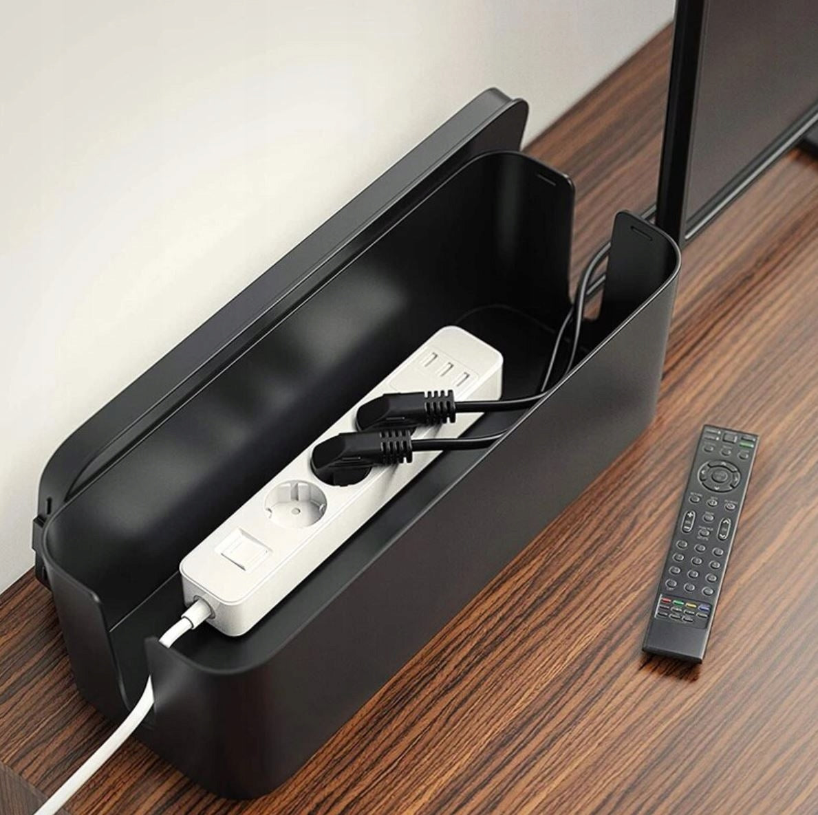 BOX CONTAINER FOR CABLES BOX + PHONE HOLDER Manufacturer code JB2318-BLACK