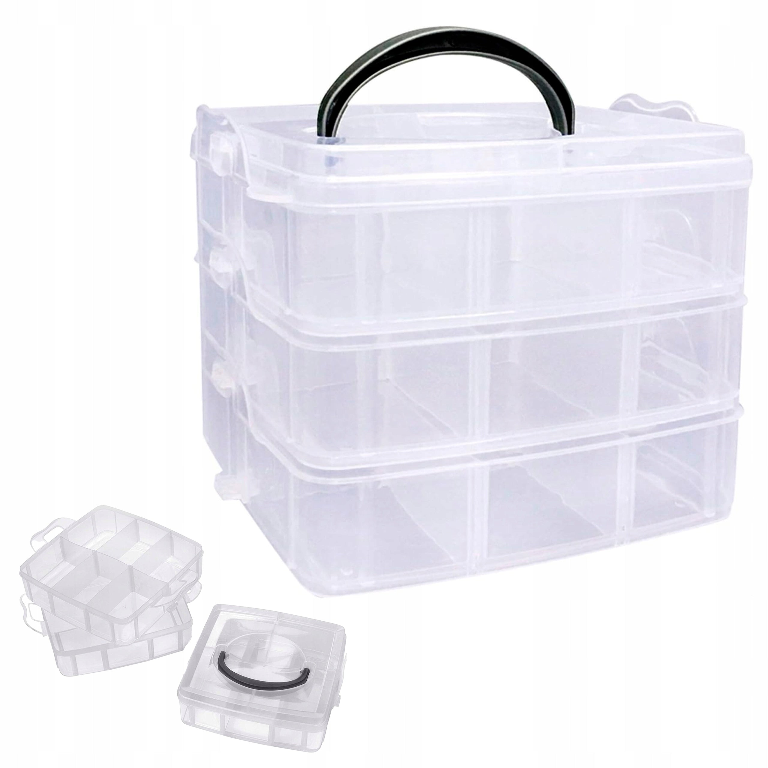 BOX CONTAINER ORGANIZER 3-TIER PLASTIC UNIVERSAL