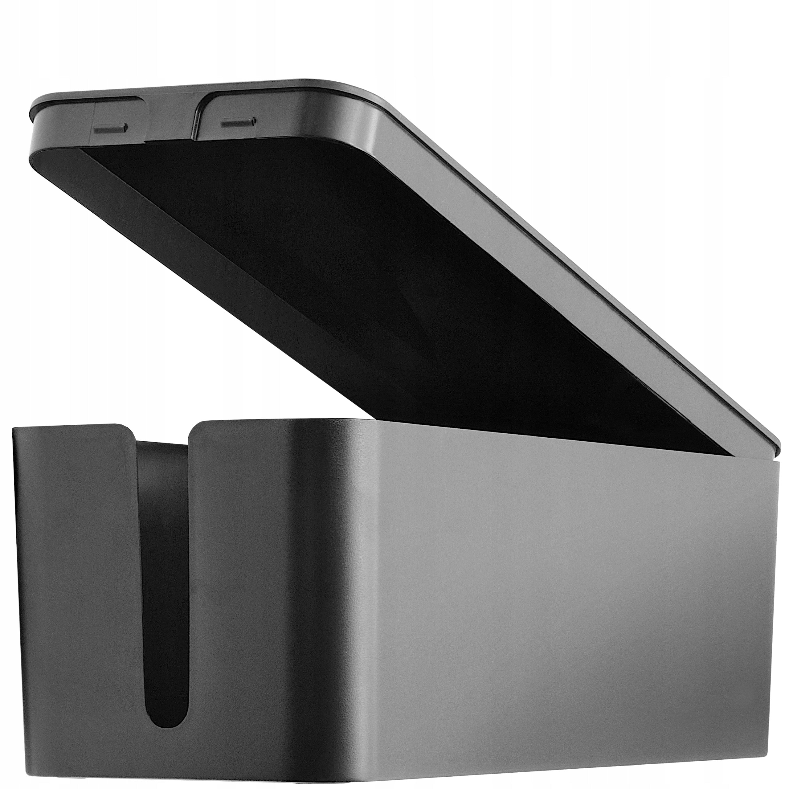 BOX FOR CABLES AND POWER STRIPS XL LARGE 40x15x13cm BLACK CAPACIOUS Brand TAMDEL