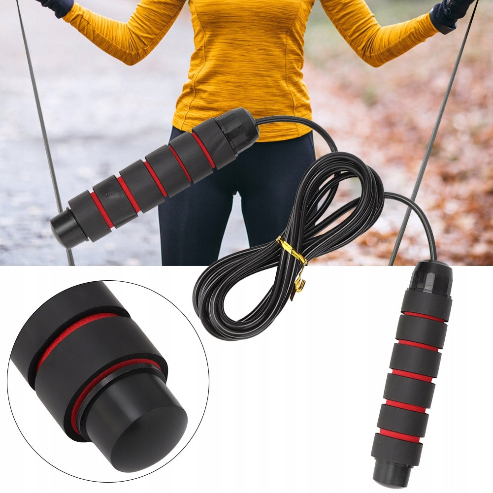 BOXING JUMP ROPE ADJUSTABLE CROSSFIT BEARINGS black 2,8m PROFESSIONAL Model SKAKANKA BOKSERSKA REGULOWANA CROSSFIT z ŁOŻYSKAMI