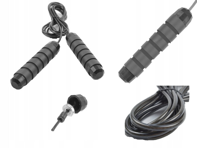 BOXING JUMP ROPE ADJUSTABLE CROSSFIT BEARINGS black 2,8m PROFESSIONAL Packaging status original