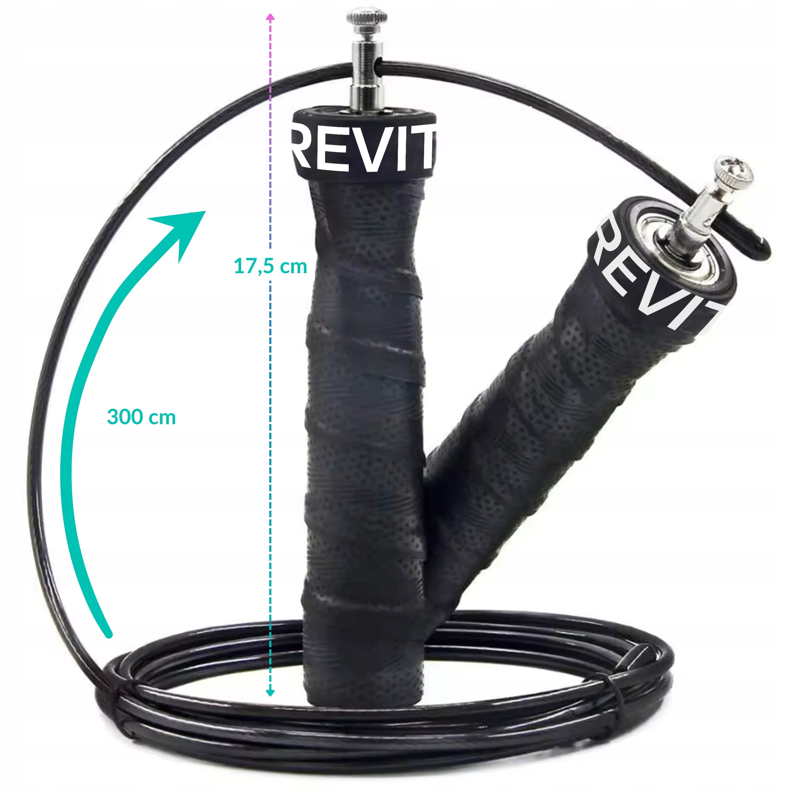 BOXING JUMP ROPE ERGONOMIC ADJUSTABLE WITH BEARINGS AND LOAD 300 CM Manufacturer code Skakanka do ćwiczeń fitness crossfit