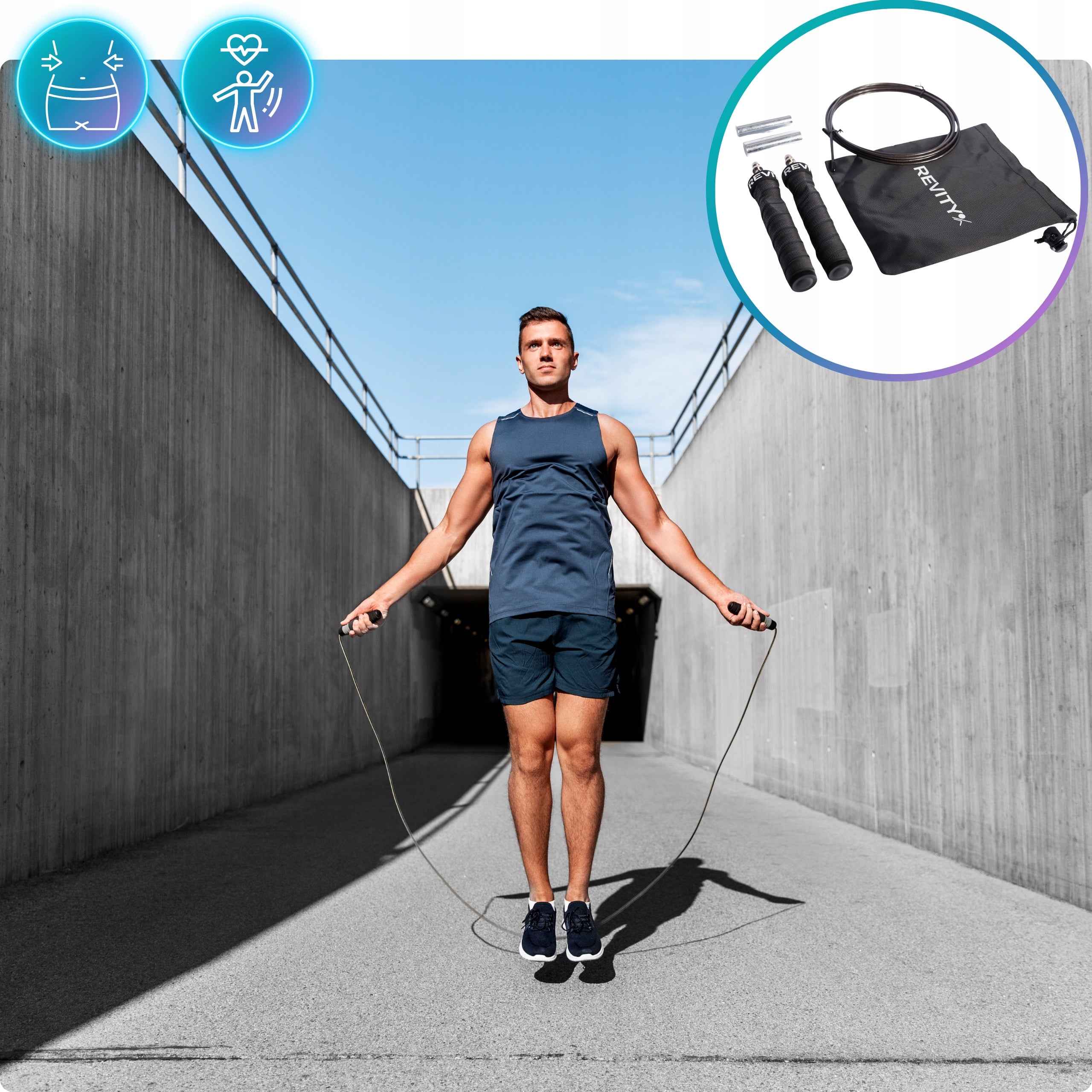BOXING JUMP ROPE ERGONOMIC ADJUSTABLE WITH BEARINGS AND LOAD 300 CM Rope length 300 cm