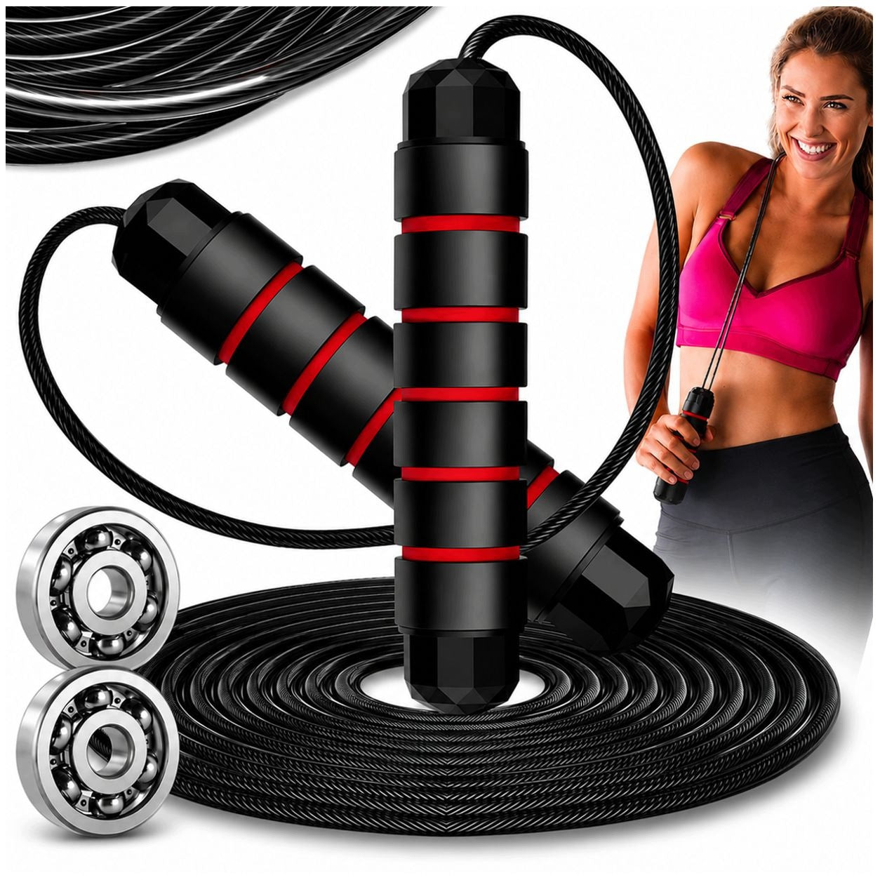 BOXING JUMP ROPE FITNESS TRAINING CROSFIT WITH BEARINGS ADJUSTABLE 270 cm