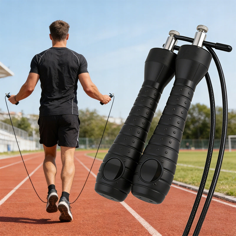 BOXING JUMP ROPE WITH LOAD ADJUSTABLE WITH BEARINGS DURABLE Color black