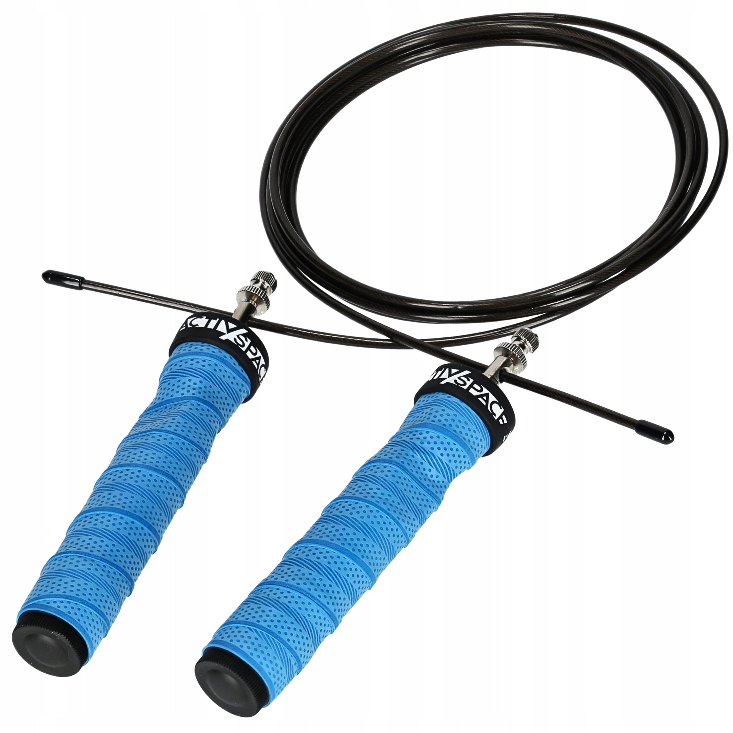 BOXING JUMP ROPE WITH LOAD ROTATING HEADS ADJUSTABLE WITHSTANDS Color blue