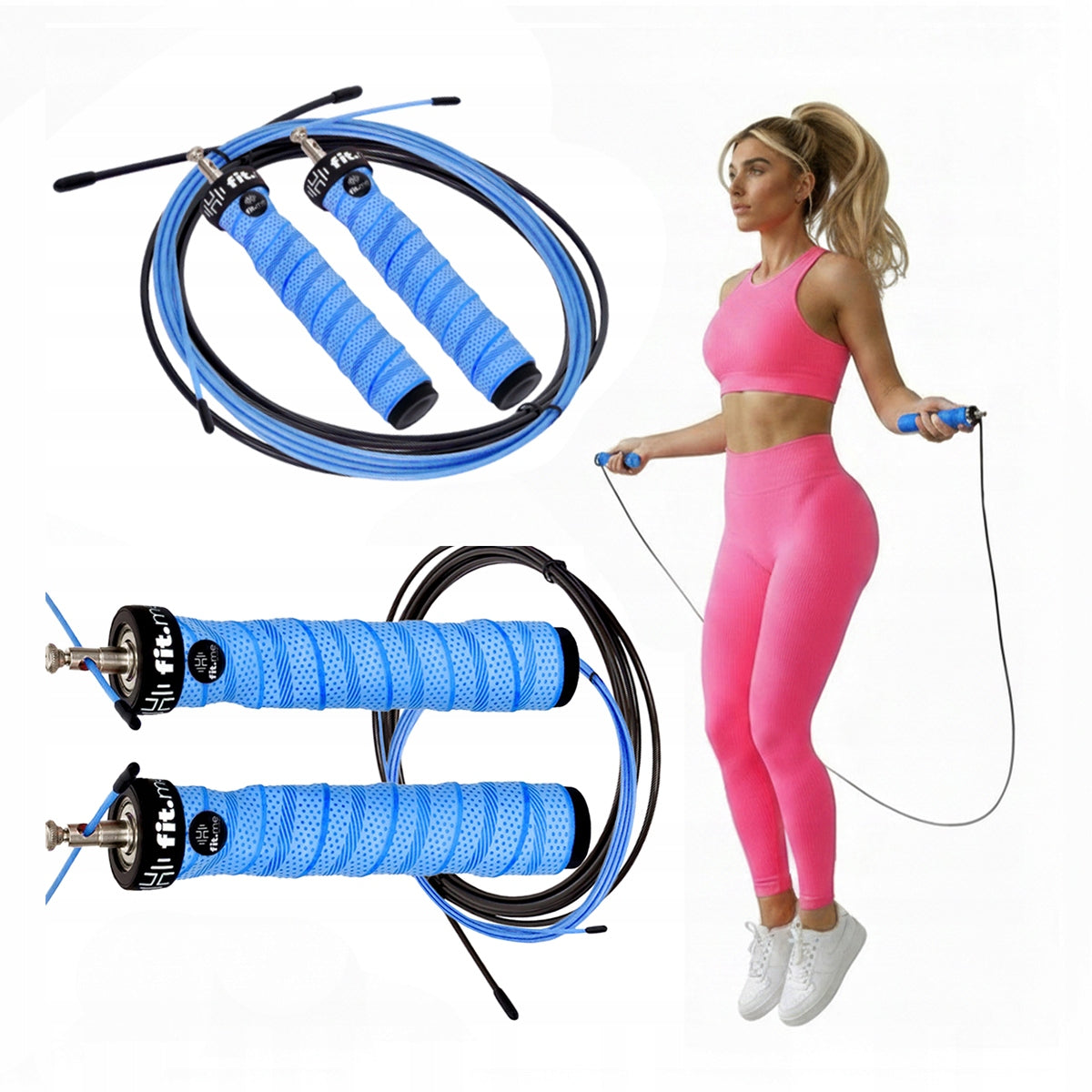 BOXING JUMP ROPE WITH LOADED SWIVEL HEADS, ADJUSTABLE, DURABLE