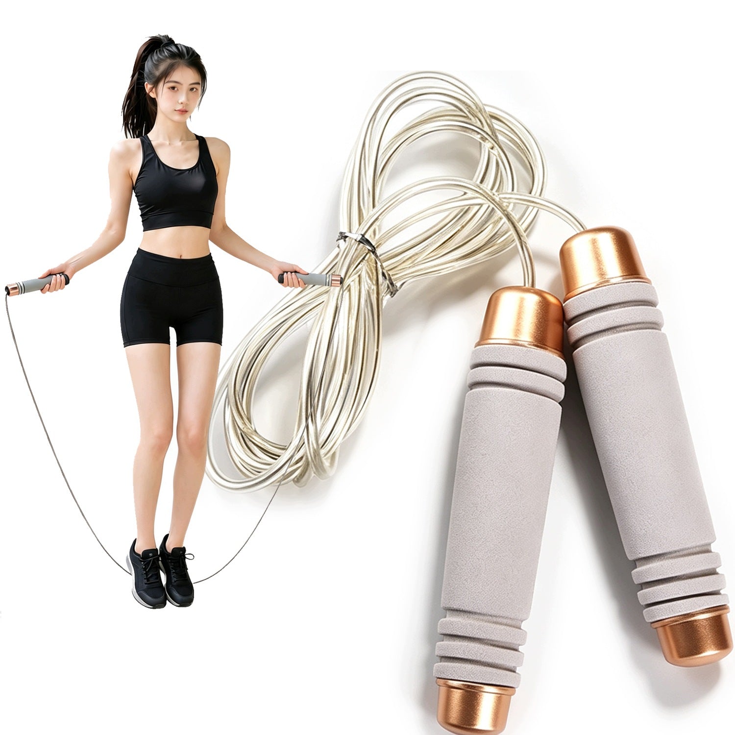 BOXING JUMP ROPE Wire ADJUSTABLE WITH BEARINGS DURABLE 280CM