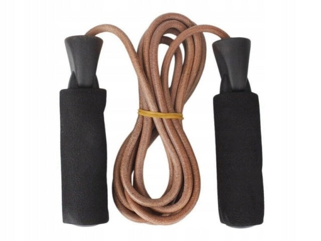 BOXING LEATHER JUMP ROPE WITH PRO LEATHER BEARINGS Color brown