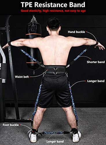 BOXING RESISTANCE BANDS ELASTIC EXERCISE STRAPS FOR MEN SET OF 6 Width 1 mm