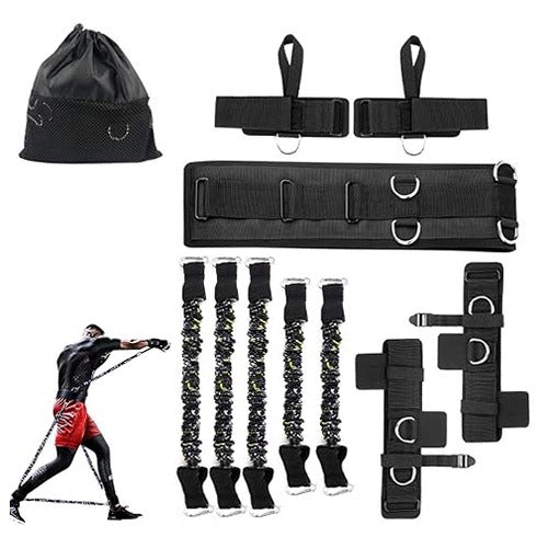 BOXING RESISTANCE BANDS ELASTIC EXERCISE STRAPS FOR MEN SET OF 6