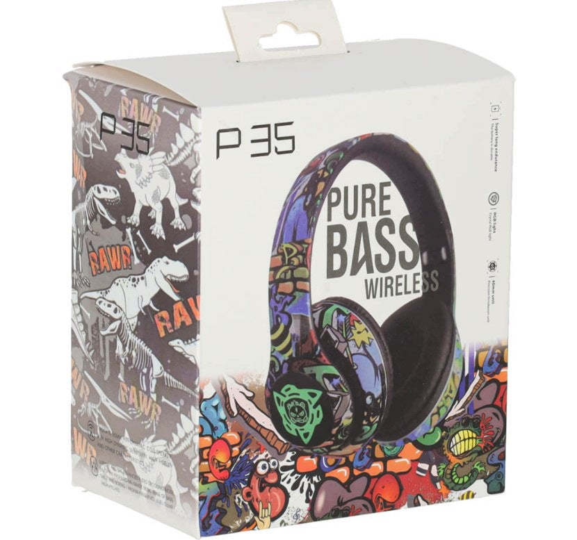 BOYS' RGB WIRELESS LED HEADPHONES – P35 V2 BLUETOOTH Packaging status original