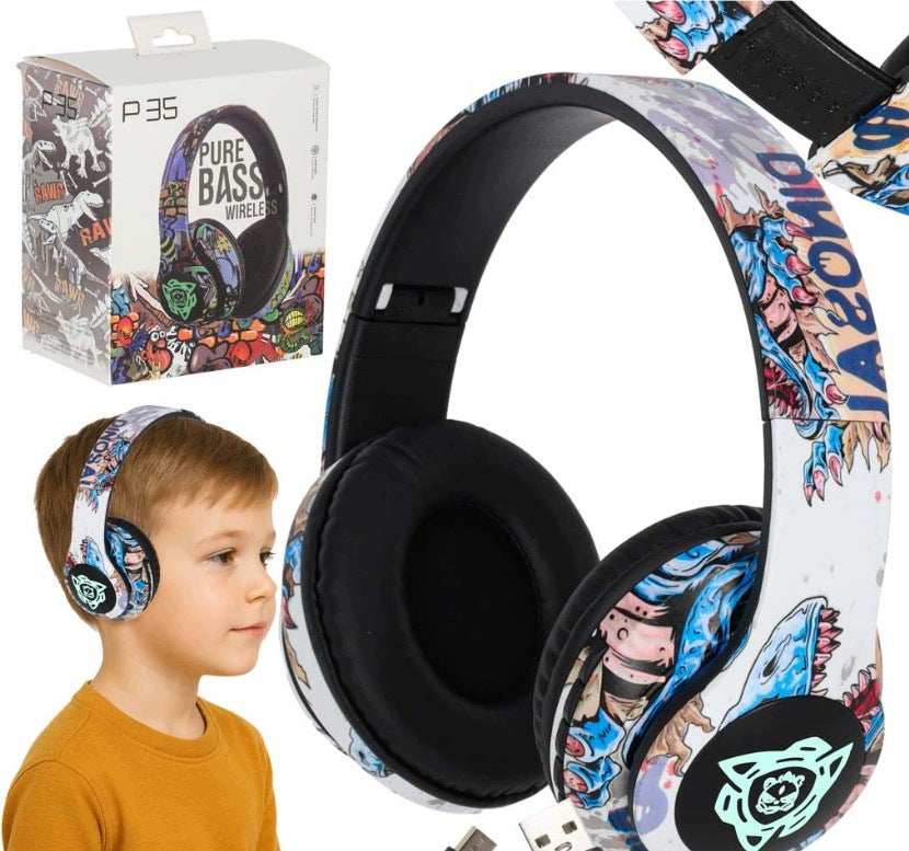 BOYS' RGB WIRELESS LED HEADPHONES – P35 V2 BLUETOOTH