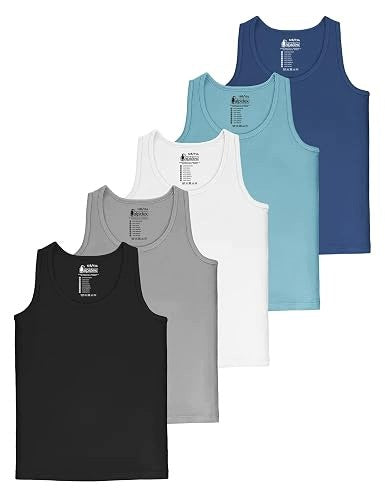 BOYS' SLEEVELESS COTTON T-SHIRTS SET OF 5 COTTON Brand no brand