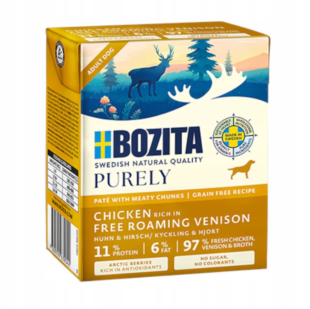 BOZITA DOG Purley Pate Chicken and Venison 370g DATE 15/10/2026 Packaging status original