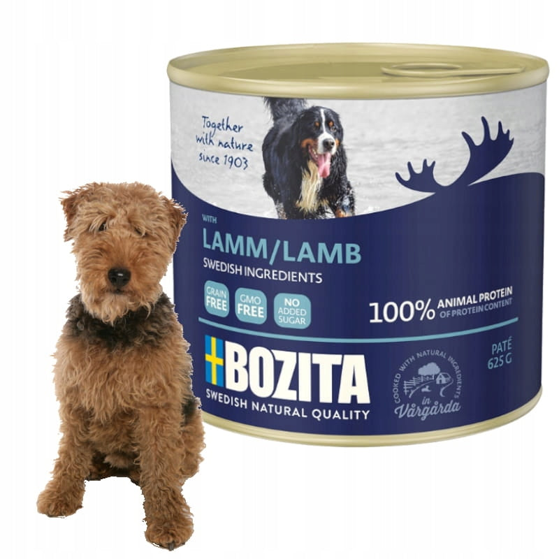 BOZITA dog food with lamb can 625g