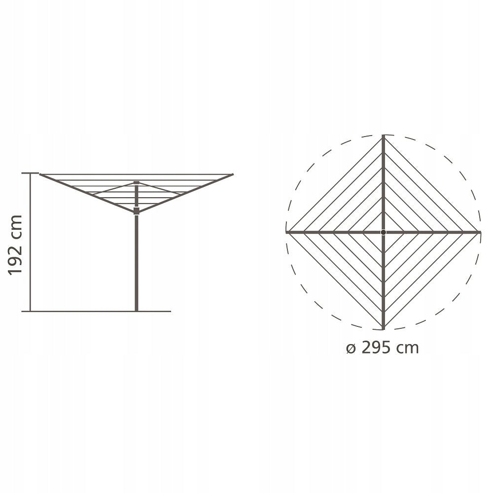 BRABANTIA - Garden dryer 50 m - Ground attachment, cover Packaging status original