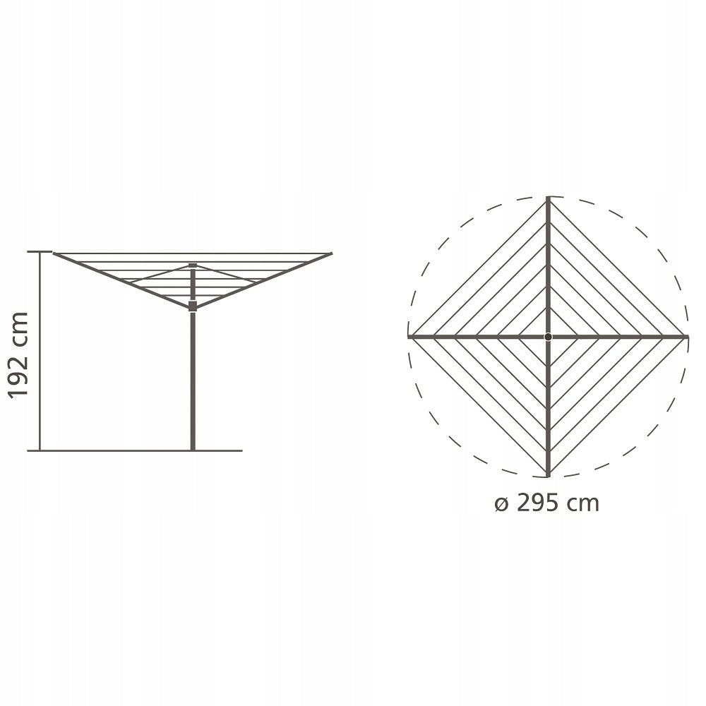BRABANTIA - Topspinner - Garden dryer 60 m - Ground attachment Manufacturer code 31 08 67