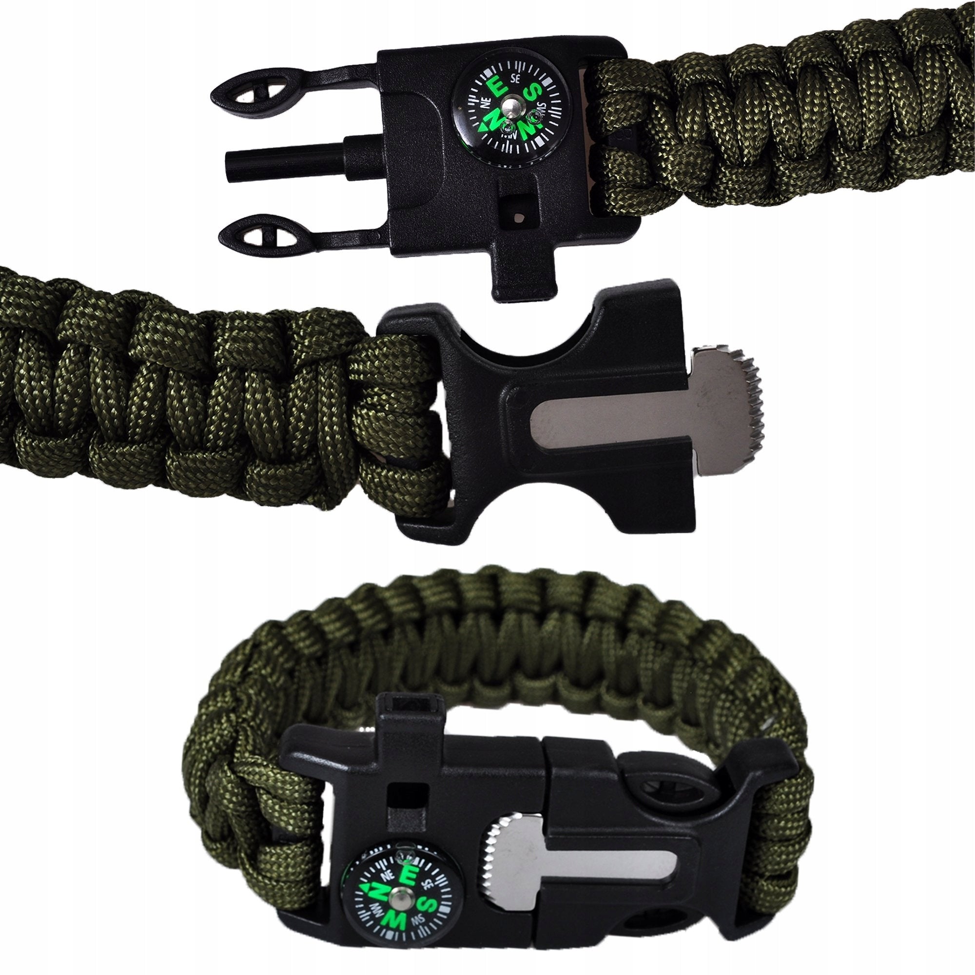 BRACELET HEADBAND PARACORD 5in1 FLINT COMPASS WHISTLE MULTITOOL SURVIVAL