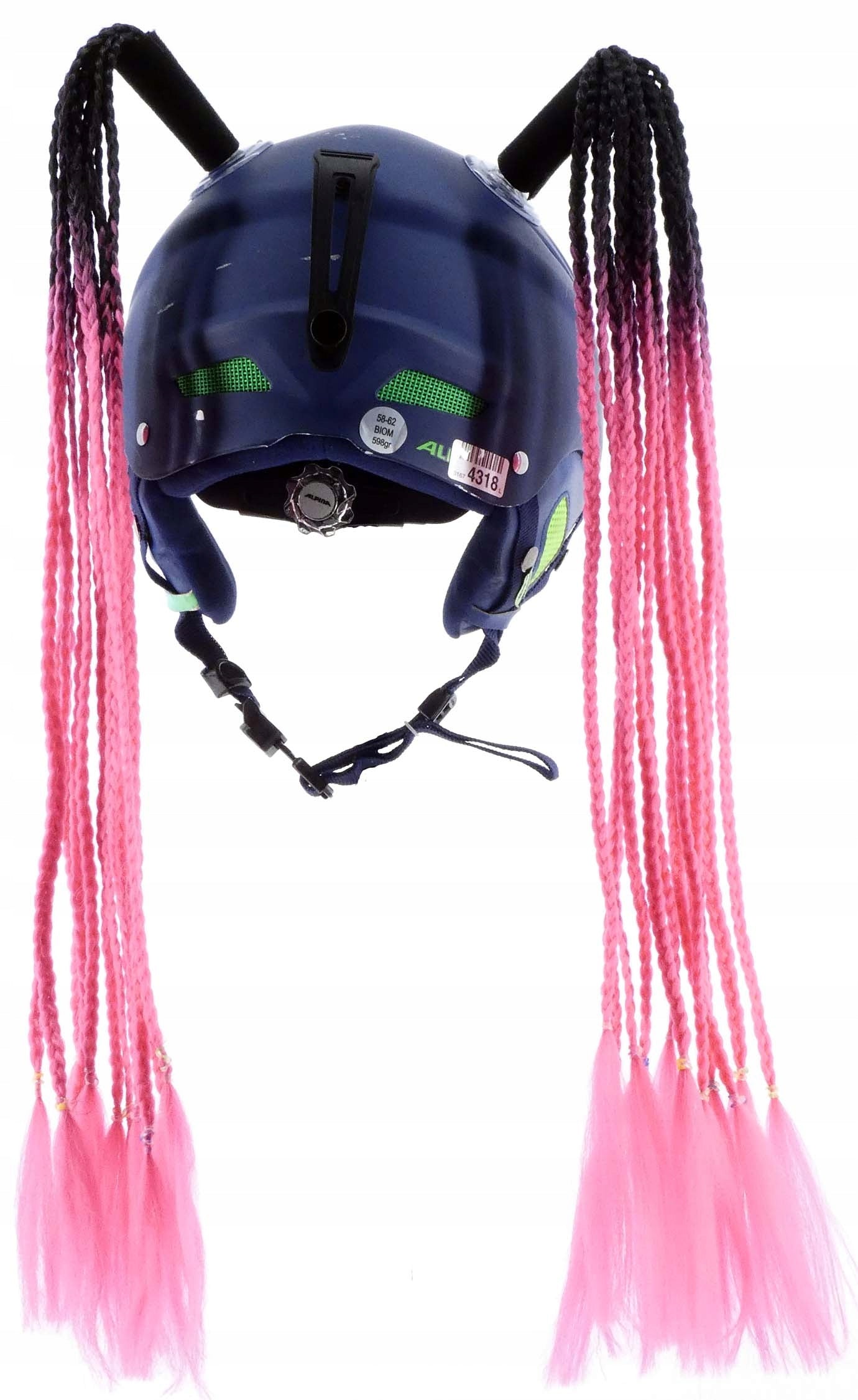 BRAID FOR MOTORCYCLE HELMET AFRO 68CM FOR SUCTION CUP PINK Color multicolor