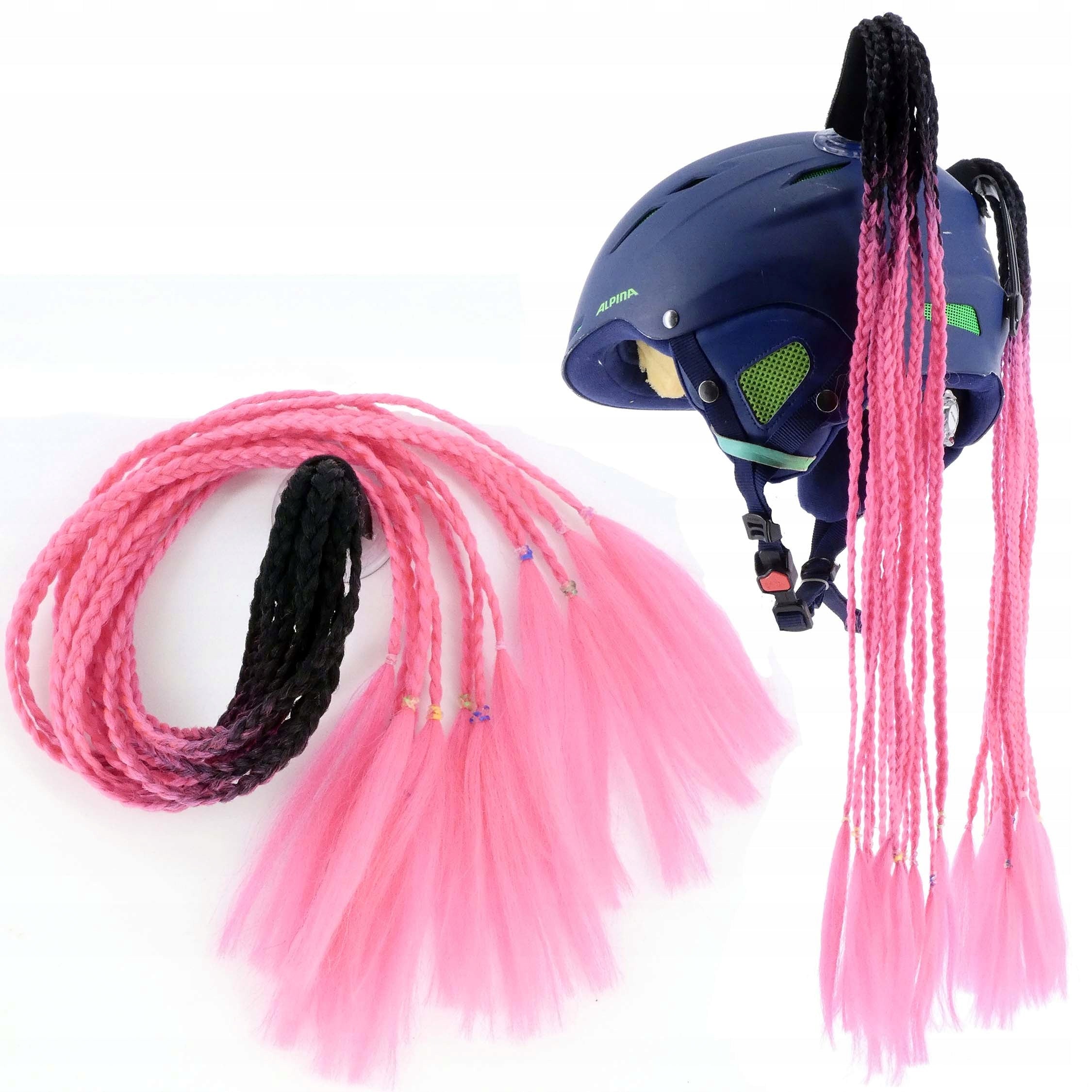 BRAID FOR MOTORCYCLE HELMET AFRO 68CM FOR SUCTION CUP PINK