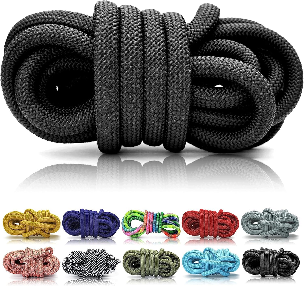 BRAIDED CORD PPM 5M 8MM BLACK POLYPROPYLENE MULTIFILANT