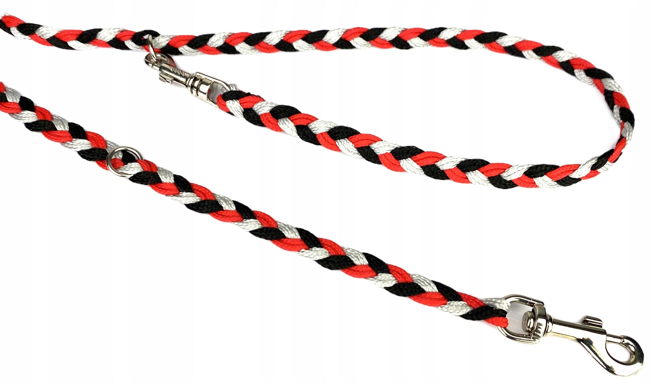 BRAIDED LANYARD WITH BRAID CORD 220 CM / 10 MM RED-BLACK Manufacturer code 5906492826829