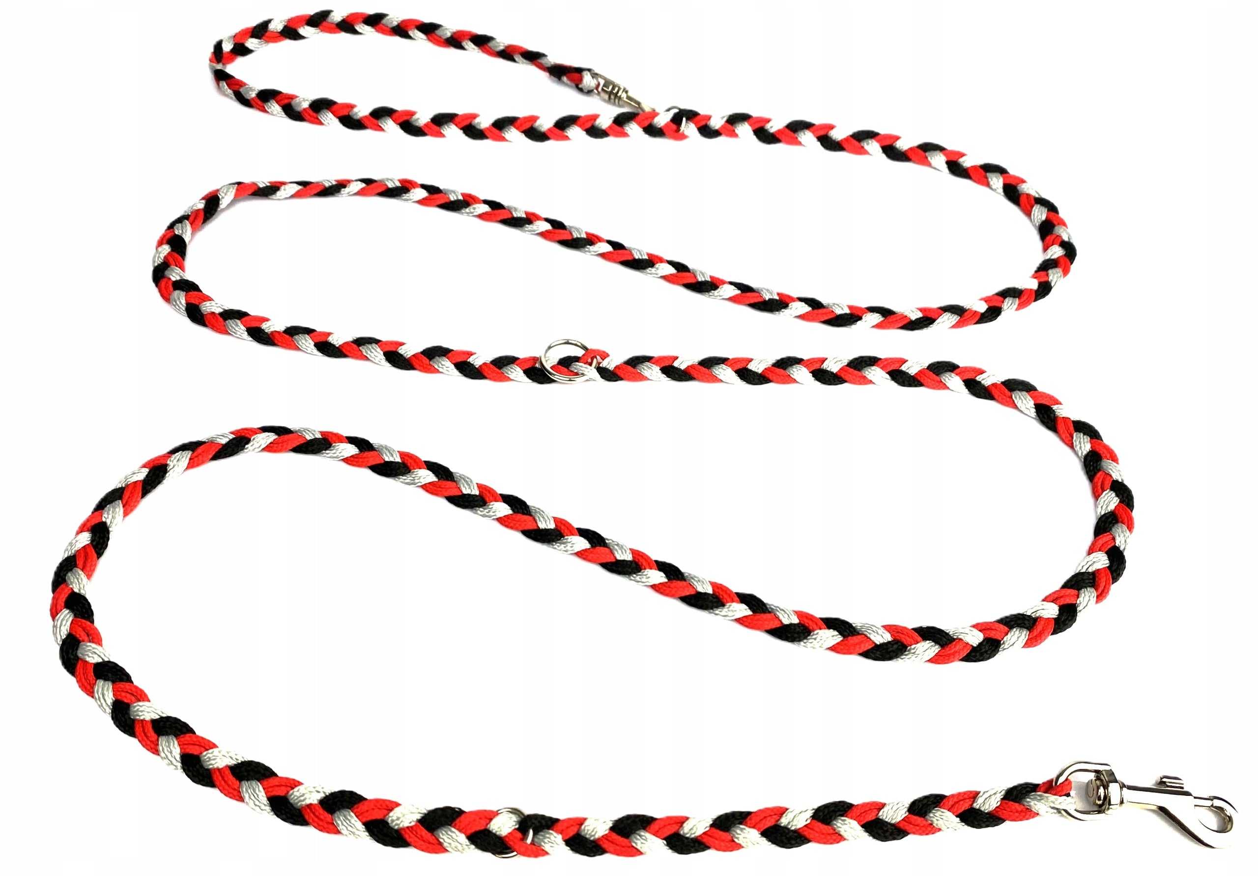 BRAIDED LANYARD WITH CORD BRAID 220 CM / 10 MM FUCHSIA-BLACK EAN (GTIN) 5906492826843