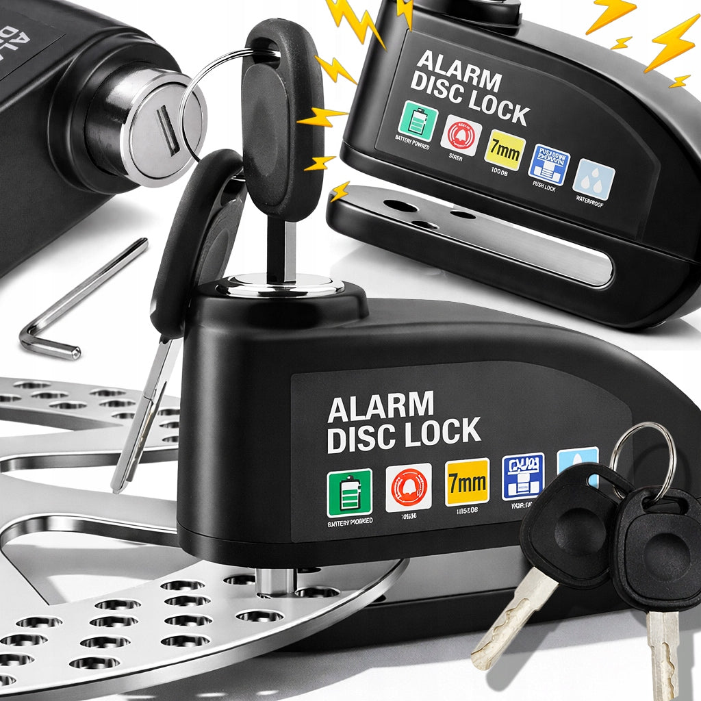 BRAKE DISC LOCK WITH ALARM 110DB LOUD BICYCLE PROTECTION