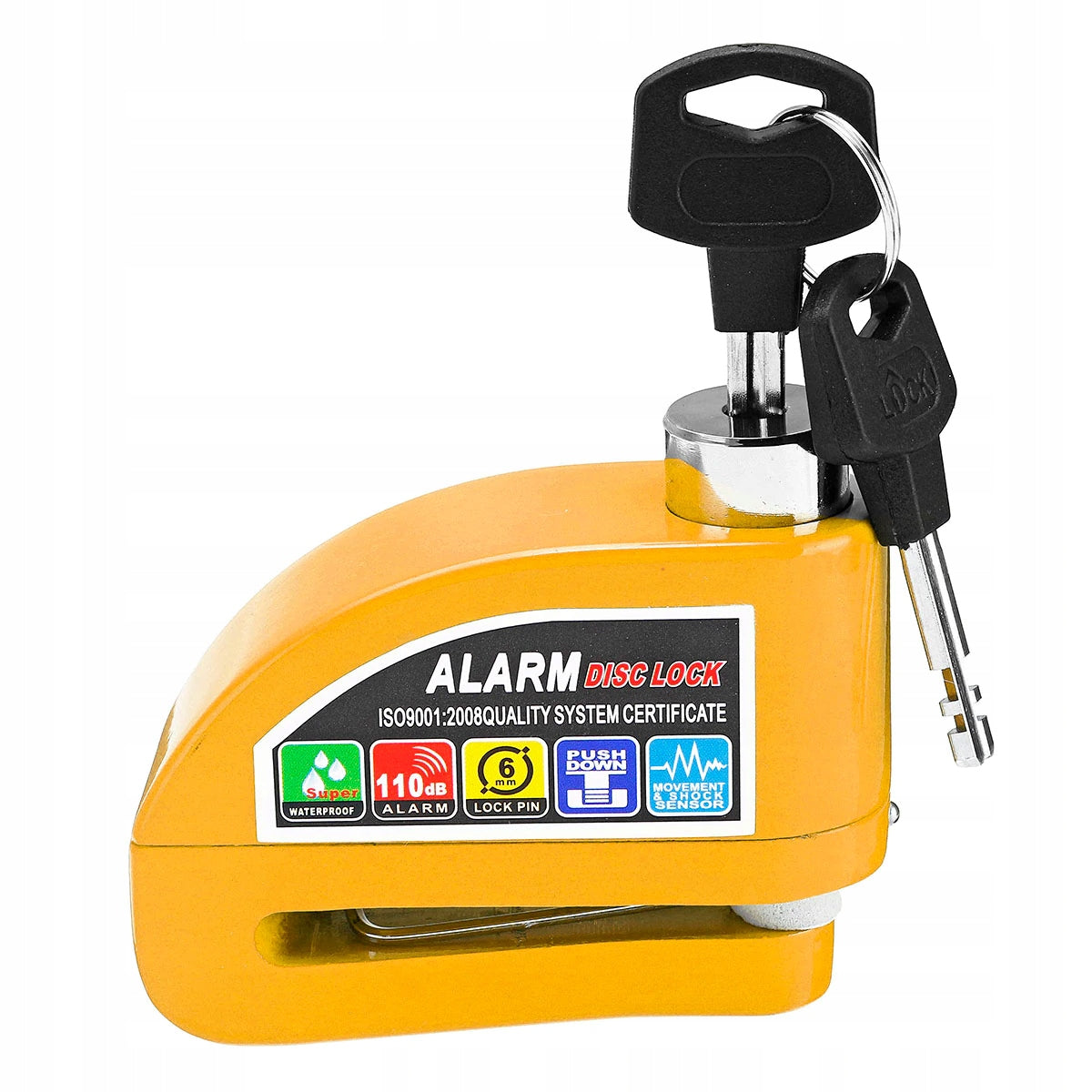 BRAKE DISC LOCK WITH ALARM ANTI-THEFT MOTORCYCLE YELLOW Brand AB
