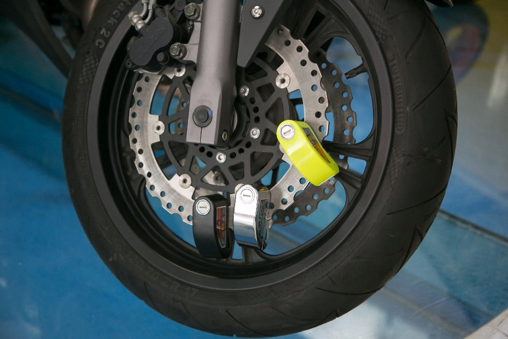 BRAKE DISC LOCK WITH ALARM ANTI-THEFT MOTORCYCLE YELLOW Manufacturer code 603-RED
