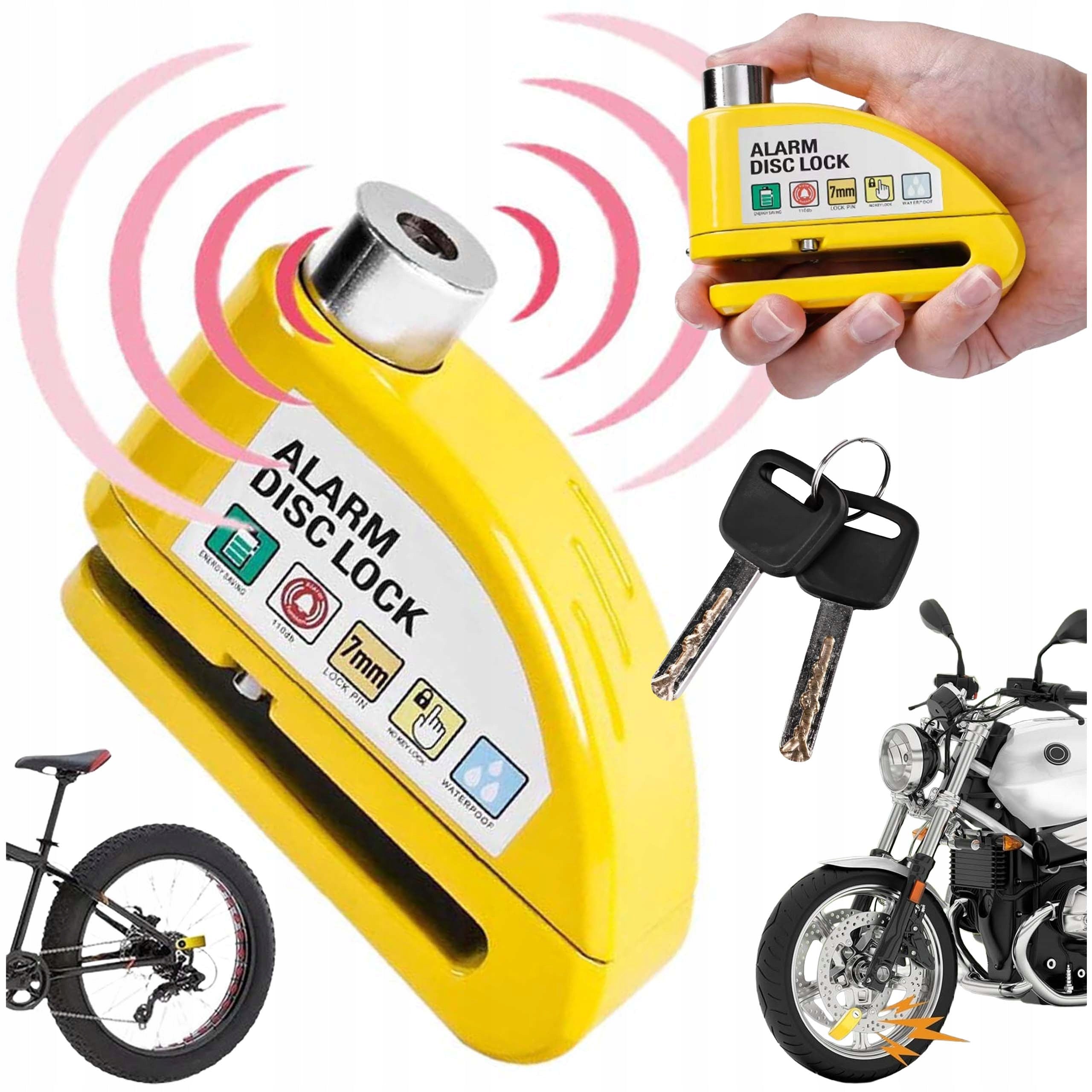 BRAKE DISC LOCK WITH KEY ALARM FOR MOTORCYCLE BIKE DISC LOCK